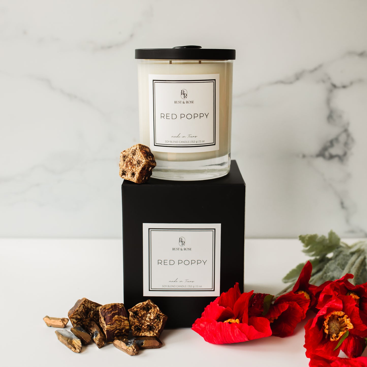 Red Poppy Large Candle